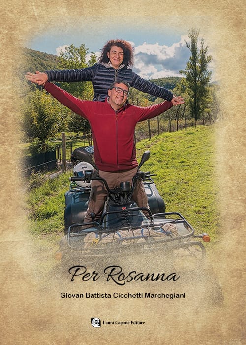 Copertina del libro Per Rosanna, con Rosanna e Gianni sorridenti all'aperto